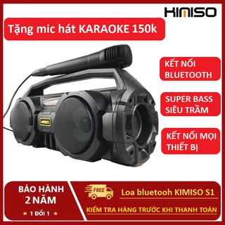 Loa bluetooth km-s1 - 2 Bass Cực Mạnh (Tặng 1 micro cao cấp)