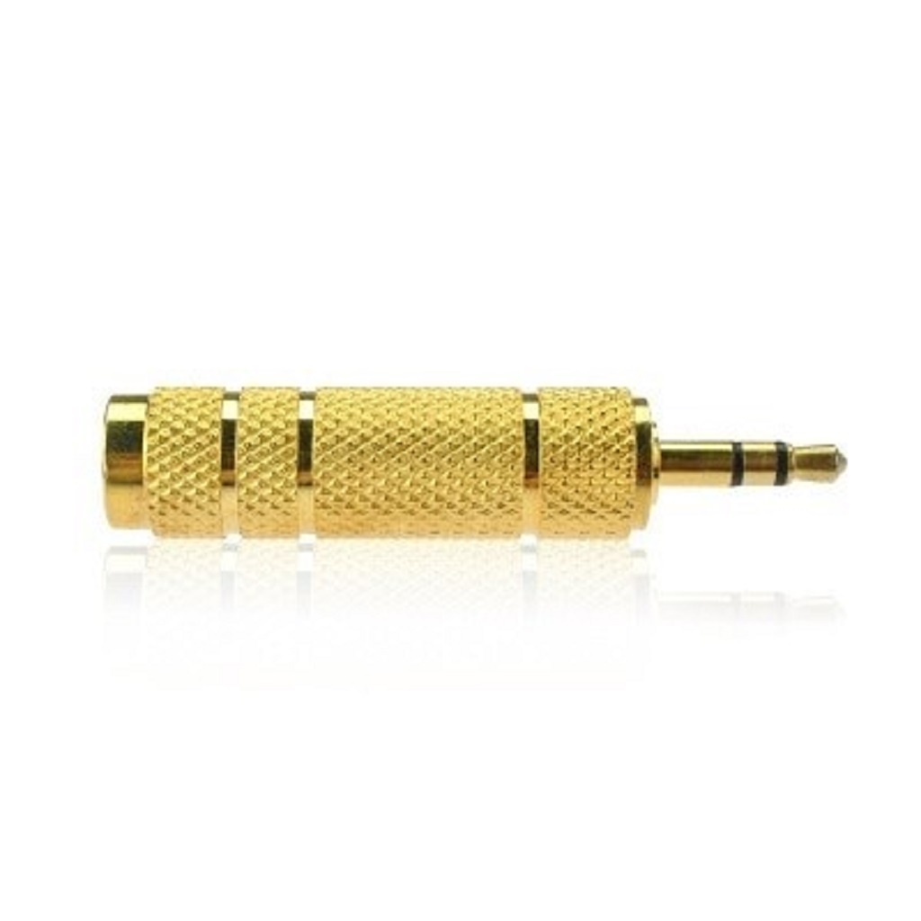 Jack chuyển đổi Âm thanh từ 3.5mm ra 65mm cao cấp chuyển âm từ Laptop/PC/Smartphone, Máy tính bảng ra Loa, Ampli -dc3124