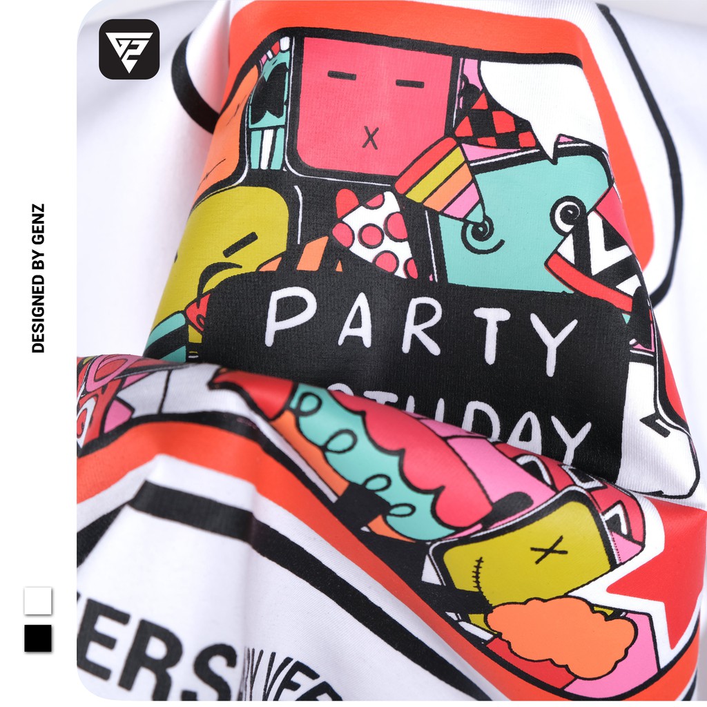 Áo thun tay lỡ GENZ phông unisex nam nữ cotton oversize form rộng TV Party BDay | BigBuy360 - bigbuy360.vn