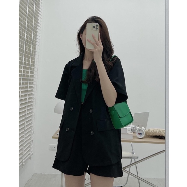 S5910 Set blazer mix short Audrey