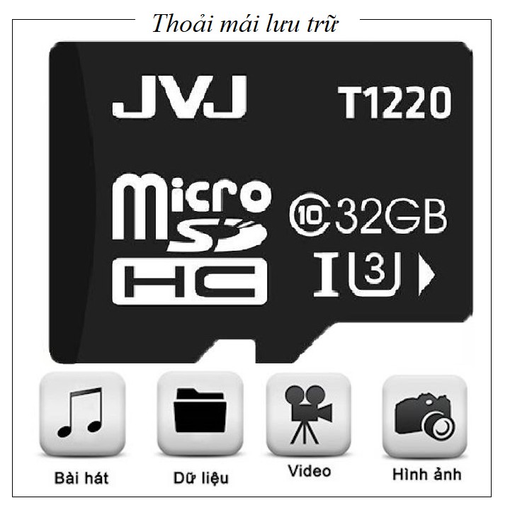 Thẻ nhớ 32G JVJ Class 10 tôc độ cao - chuyên dụng cho CAMERA, Điện thoại, Máy ảnh,... tốc độ cao 95Mb-140Mb/s