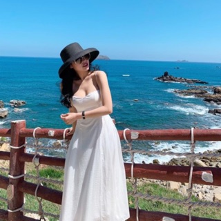 Đầm maxi trắng ❤️freeship❤️ đầm maxi 2 dây đi biển
