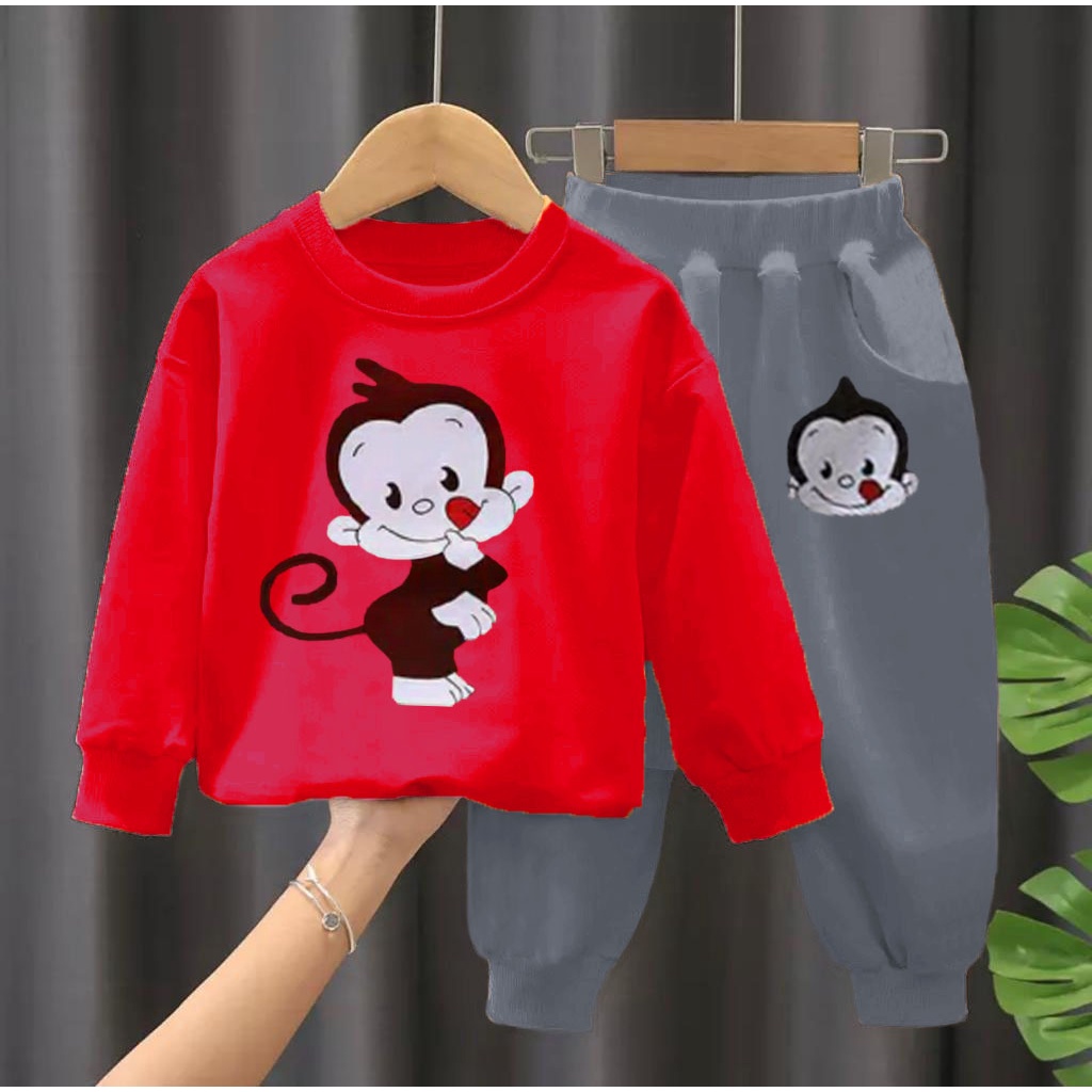 Áo SWEATER Hình Khỉ Xinh Xắn Cho Bé 1-5 Tuổi