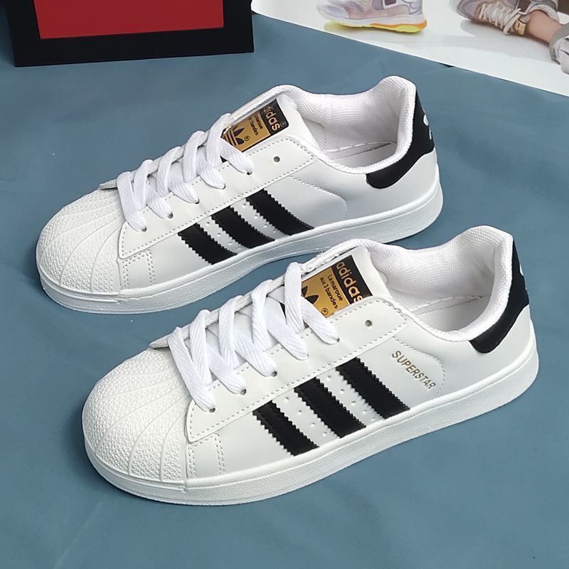 Giày sneaker nam nữ Superstar Sò Vạch đen  full phụ kiện em nhẹ thoáng khí