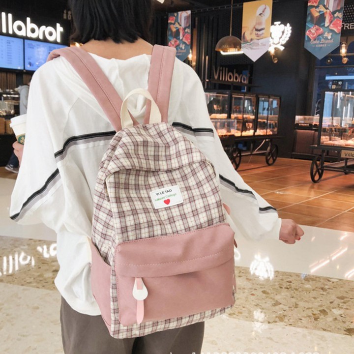 Balo Nữ 💖𝐅𝐑𝐄𝐄 𝐒𝐇𝐈𝐏💖 Balo Thời Trang Nam Nữ Size 40*28 Vừa A4, Laptop 14 Inch (BL-129)