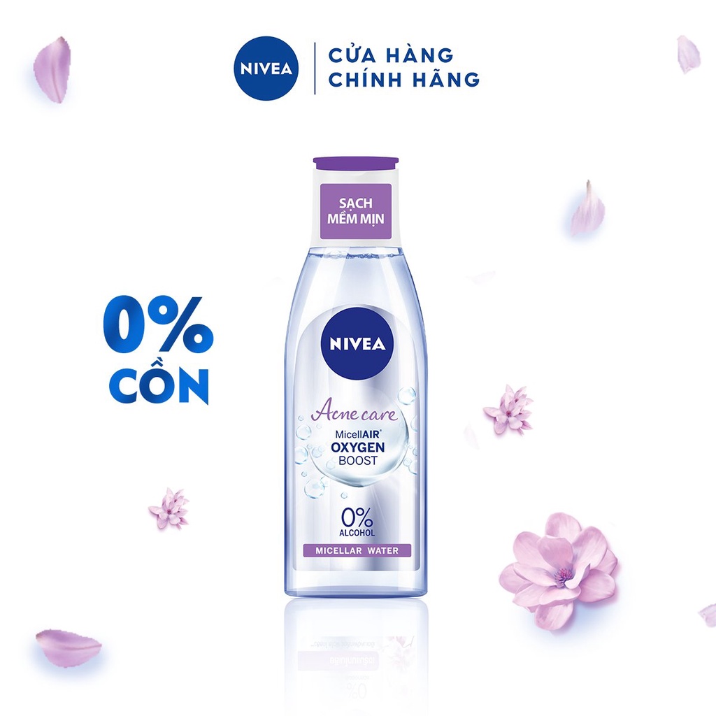 Bộ sản phẩm chăm sóc da mụn NIVEA: Kem chống nắng SPF50+, Nước tẩy trang 200ml &amp; Sữa rửa mặt cho da nhạy cảm 100G