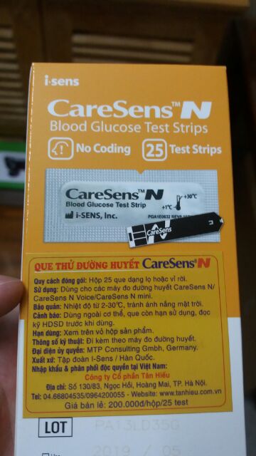 Que thử đường huyết Caresen ( tiểu đường CaresensN Caresens N)