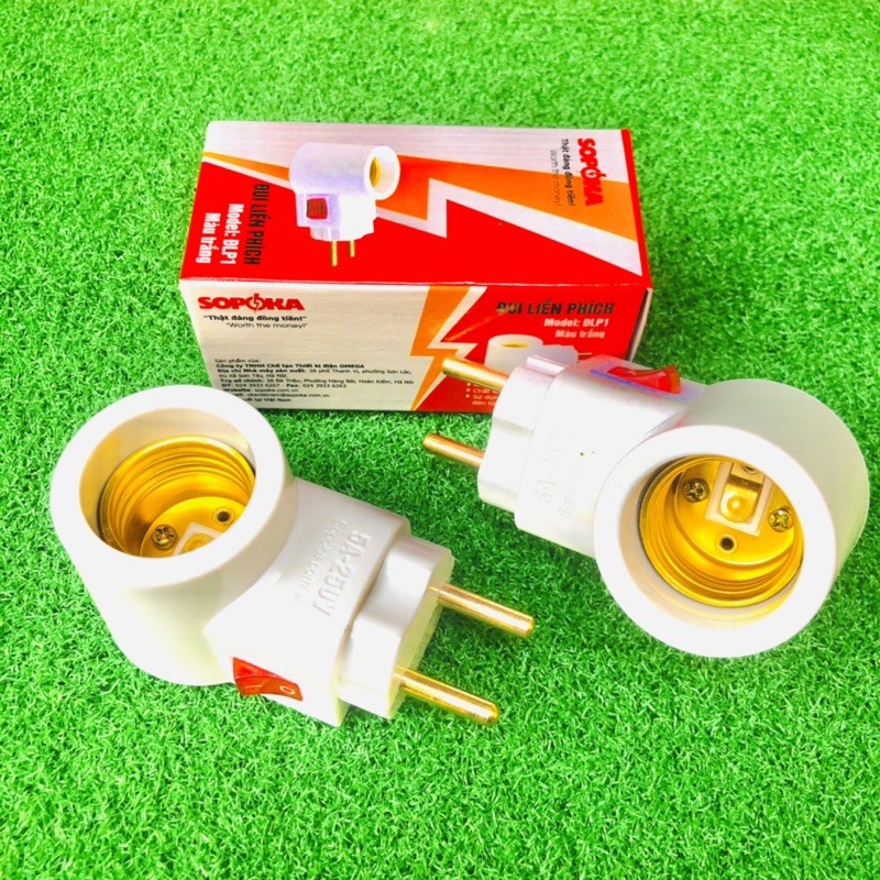 Đui Đèn Liền Công Tắc Bật Tắt SOPOKA Sử Dụng Bóng Đui Xoáy E27  ĐLP123 Tiện Lợi,An Toàn Làm Đèn Ngủ Cắm Tường Đui Xoáy