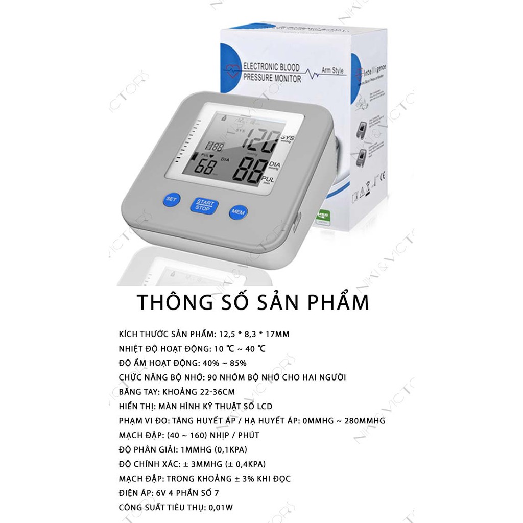 Máy Đo Huyết Áp Bắp Tay Điện Tử Thông Minh Electronic Blood Pressure Monitor