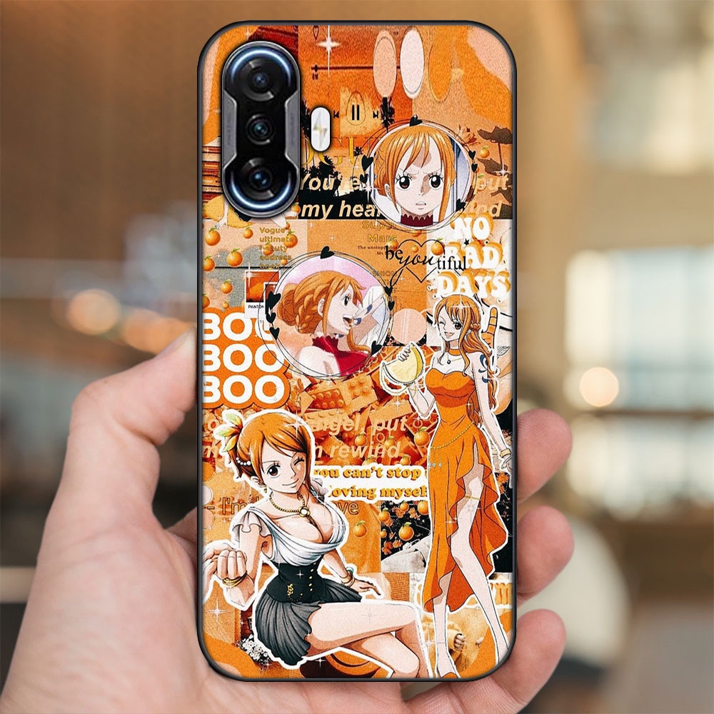 Ốp lưng Xiaomi K40 Gaming viền đen in hình Nami One Piece Đảo Hải Tặc