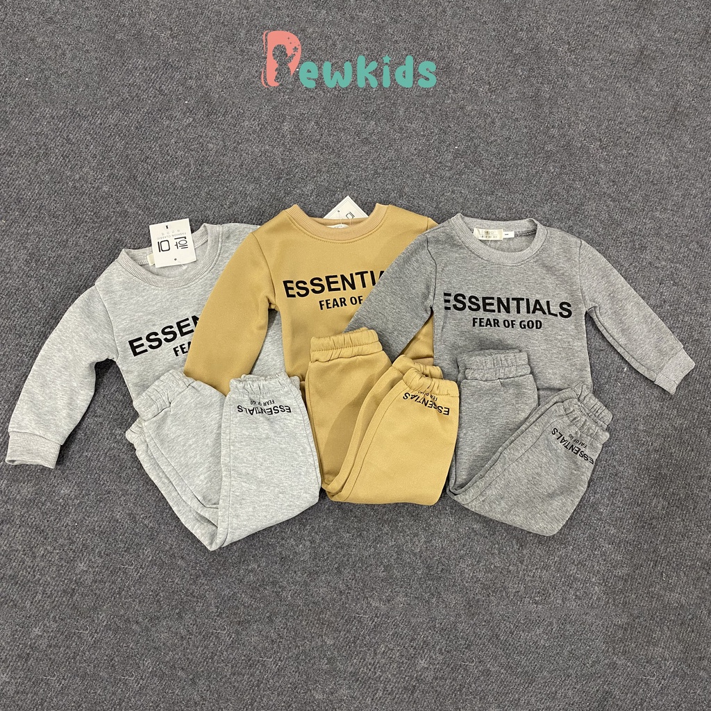 Bộ thu đông cho bé Dewkids, Bộ nỉ thu đông ESSENTINAL cao cấp mềm mịn cho bé