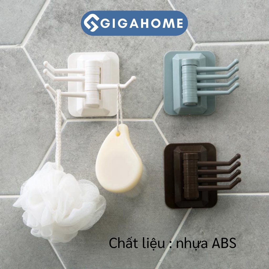 Móc Dán Tường Treo Quần Áo, Chìa Khóa 4 Chấu GIGAHOME Xoay Tiện Dụng 8611