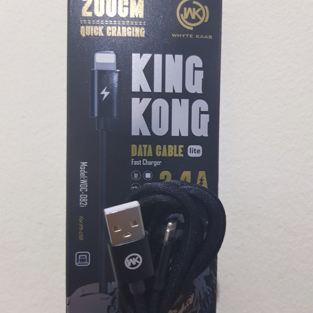 Cáp sạc nhanh King Kong Micro USB WK 082i sạc nhanh 2m 2.4a