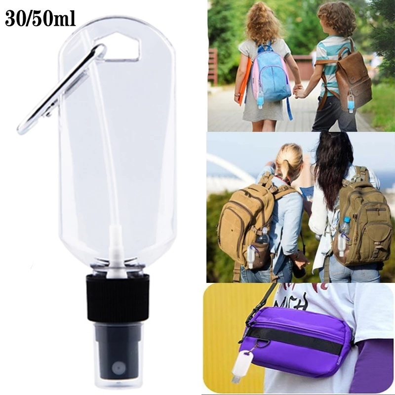 Bình xịt rỗng 30/50ml hình trái tim có móc khóa tiện dụng cho du lịch