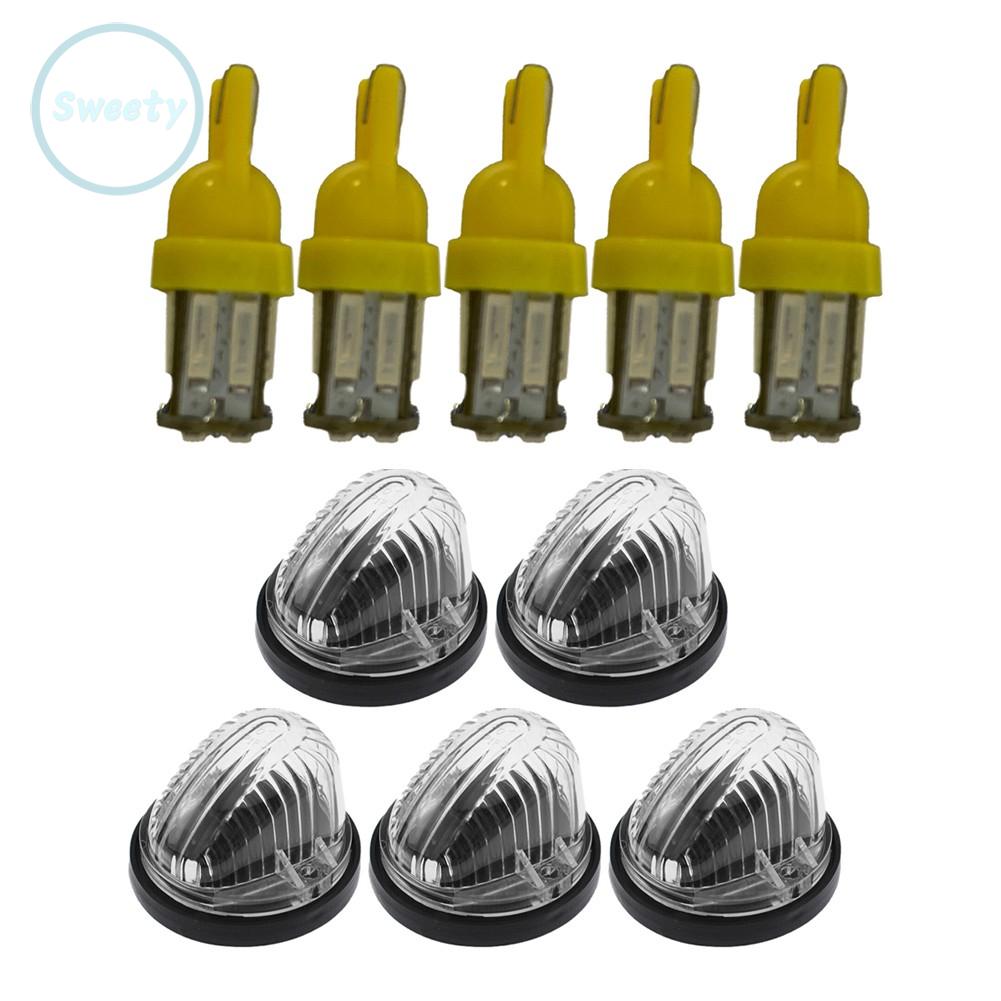 5PC Cab Sign Light Transparent Color Lens + T10 LED Kit for 73-87 GMC Chevrolet