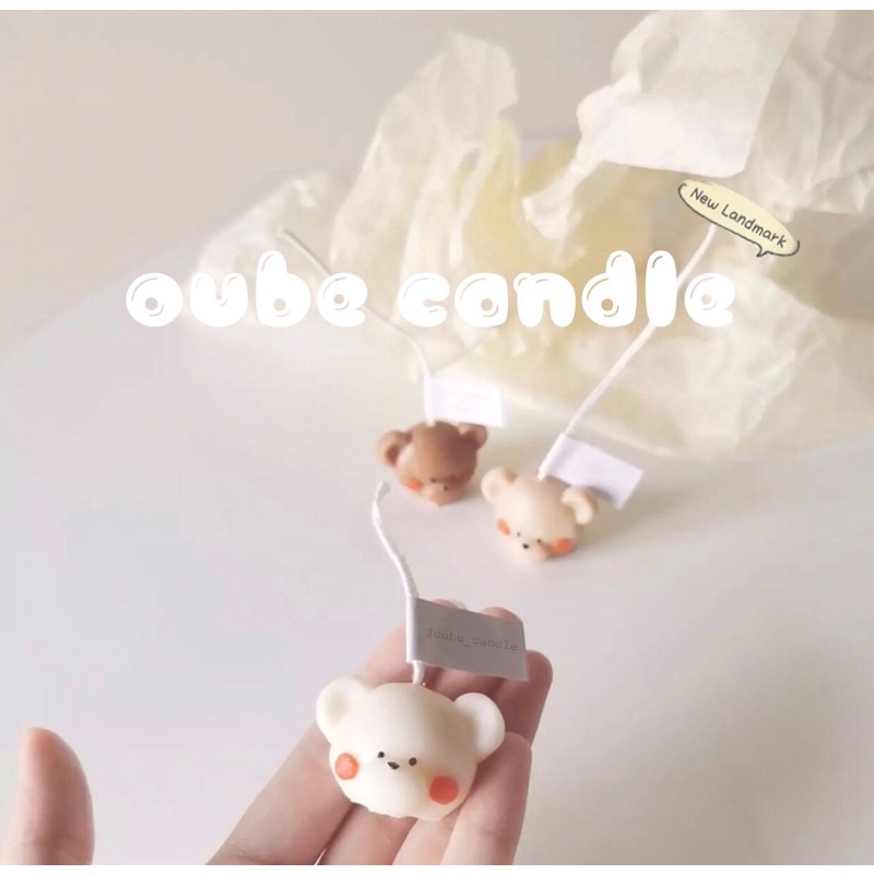 Nến Thơm Cao Cấp Hình Bé Gấu Nhỏ Mini Teddy Decor Trang Trí Nhà Cửa Làm Quà Tặng Hàn Quốc | Oube Candle NT51