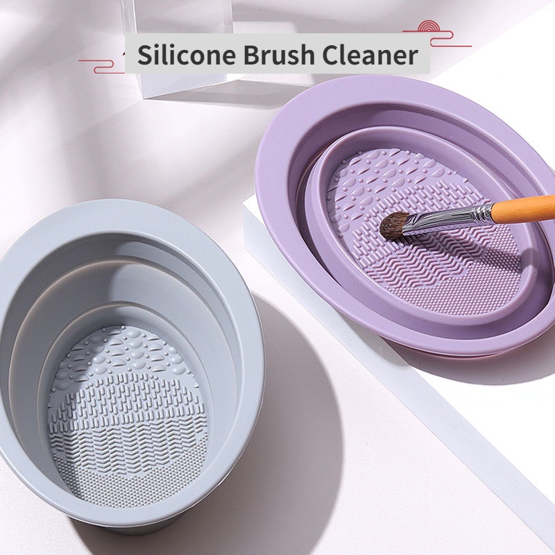 Dụng Cụ Vệ Sinh Cọ Trang Điểm Bằng Silicone Thiết Kế Tiện Lợi Dễ Dùng