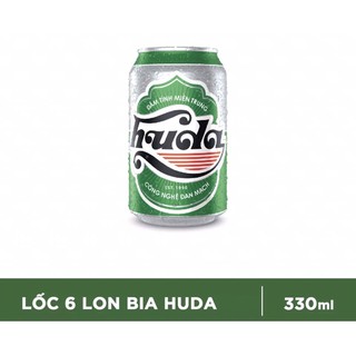 Bia Huda lon - 6 lon 330ml