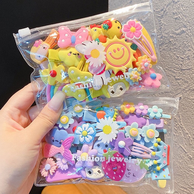 Bộ 14 Kẹp Tóc Màu Cầu Vồng Hoạt Hình Phong Cách Hàn Quốc Xinh Xắn Cho Bé Gái