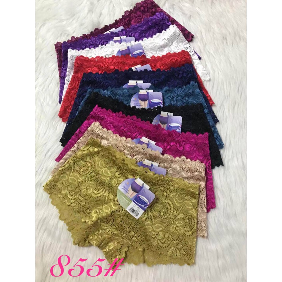 10 quần lót ren đùi trộn màu 855#
