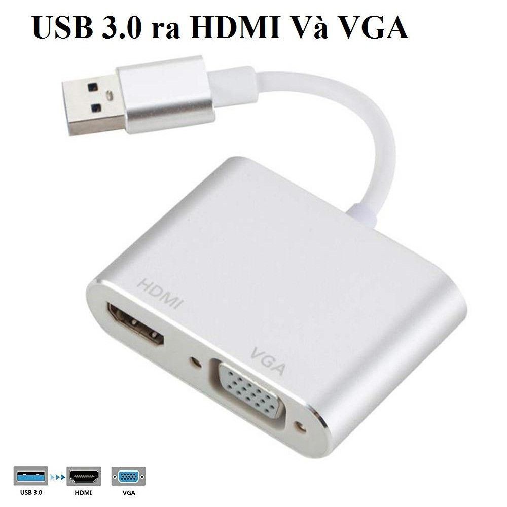 [GS][FREESHIP] CÁP CHUYỂN USB 3.0 RA HDMI và VGA, HDMI CÓ AUDIO [HCM]