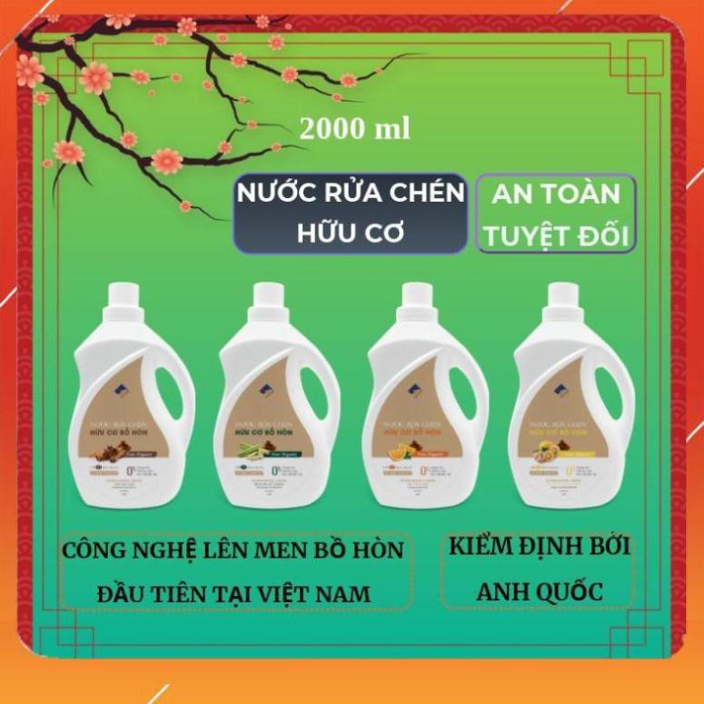 Nước rửa chén hữu cơ Bồ hòn 2000ml, Nước rửa bát hữu cơ tự nhiên Ecocare .
