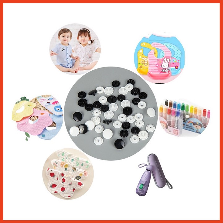Combo 20 cúc nhựa bấm đồ làm handmade nhiều kích thước