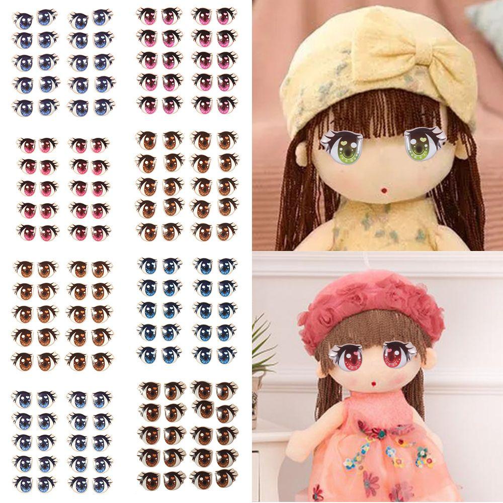 BEBETTERM Set 10 Cặp Miếng Dán Hoạt Hình Dễ Thương Bằng Đất Sét