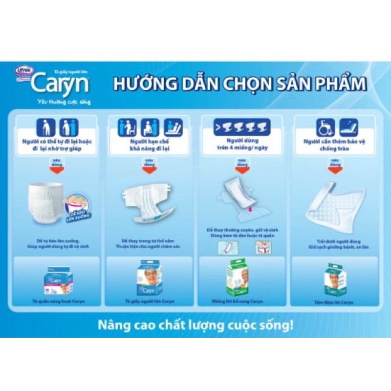 Tã dán siêu thấm dành cho người lớn Caryn size M/L và L/XL