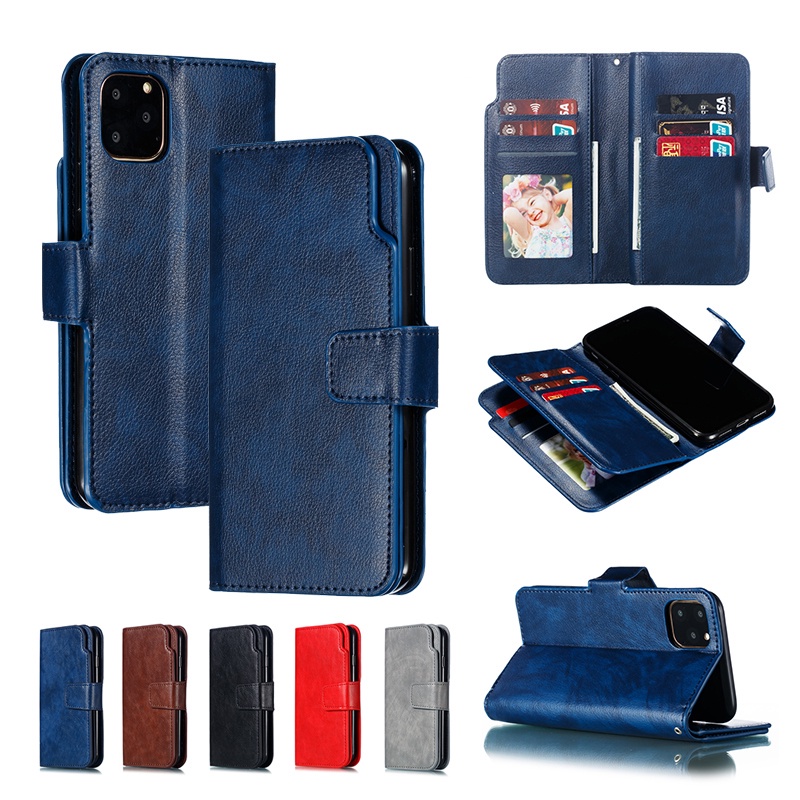 Ốp lưng điện thoại dạng ví da lật dành cho IPhone 13 12 MIni 11 Pro Max Xs Max Xr 8 7 6 S Plus Se 2