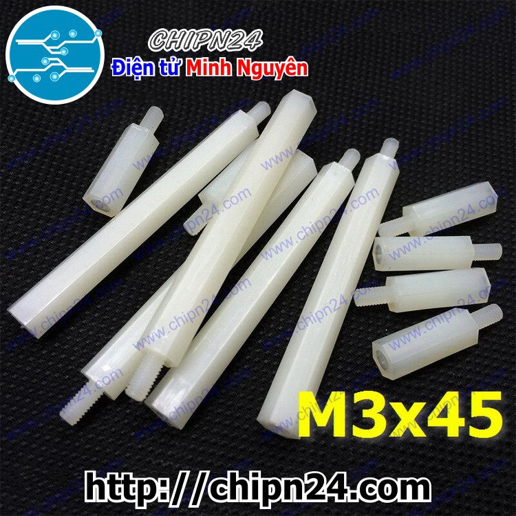 [4 CÁI] Cọc nhựa M3x45 (D-C) (Trụ nhựa)