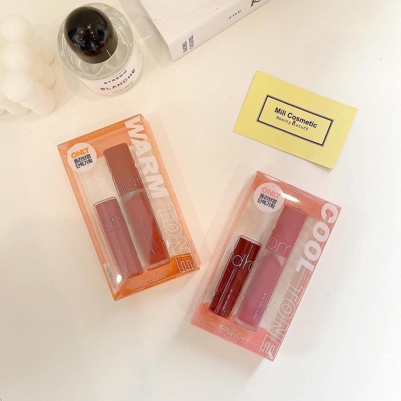 Set son Romand and Zero Velvet tint + Juicy Lasting tint #WARM