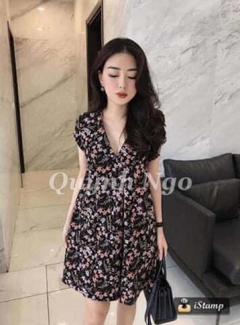 Váy mango auth hoa nhí