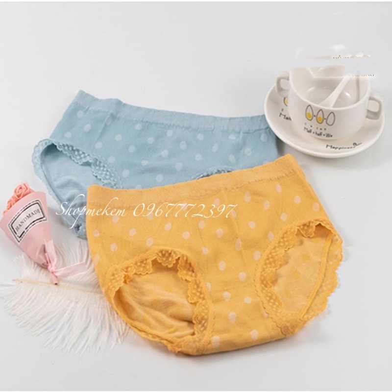 Quần lót nữ cotton chấm bi co giãn 4 chiều Cao Cấp