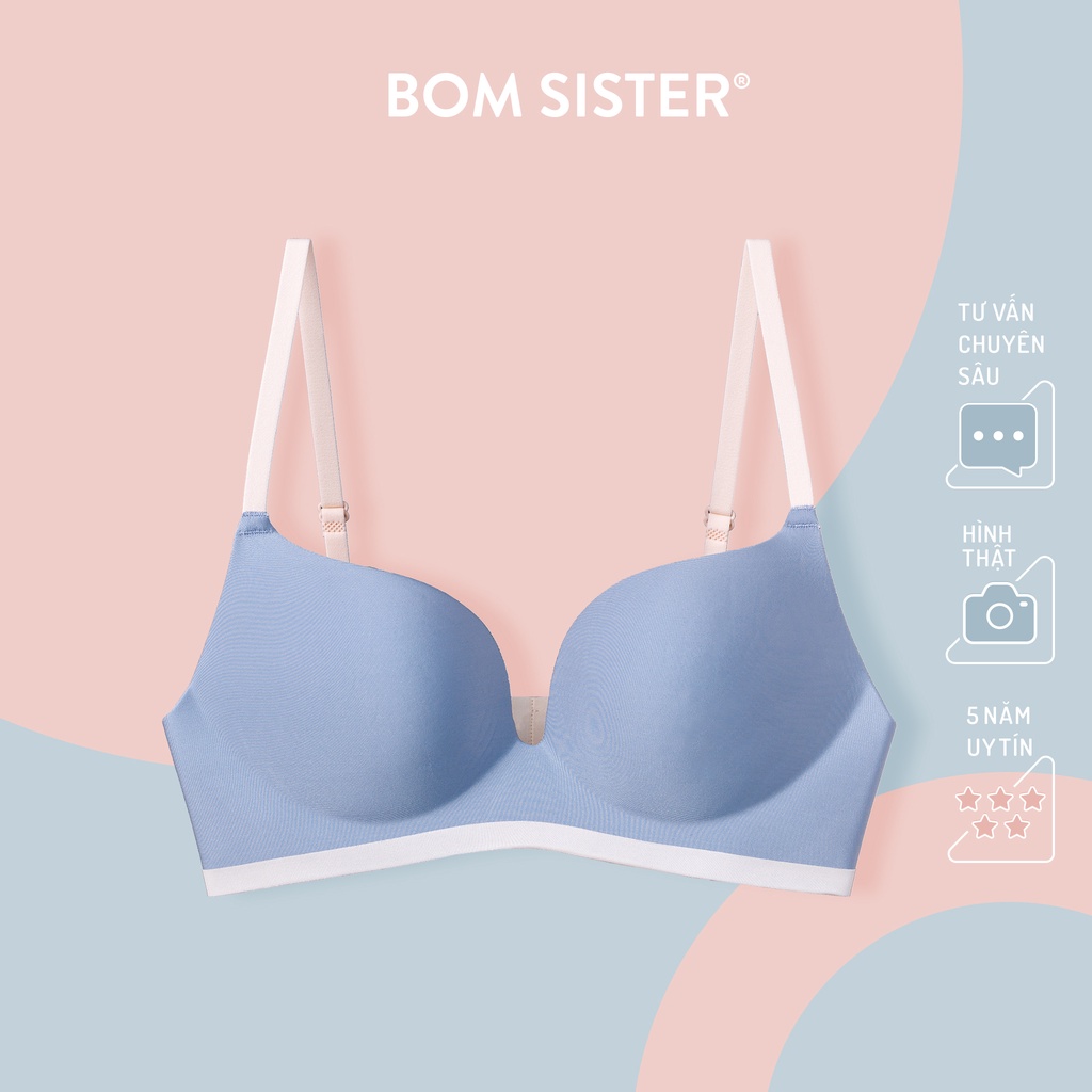 [Mã FARSBRBOM1 giảm 10% đơn 99K] Áo lót mút vừa su đúc không gọng thoải mái màu trơn nâng ngực tự nhiên BOM SISTER A4456