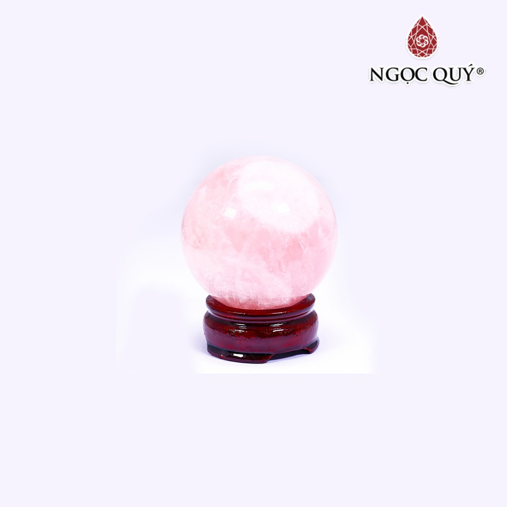 Quả cầu đá thạch anh hồng rose quartz - Ngọc Quý