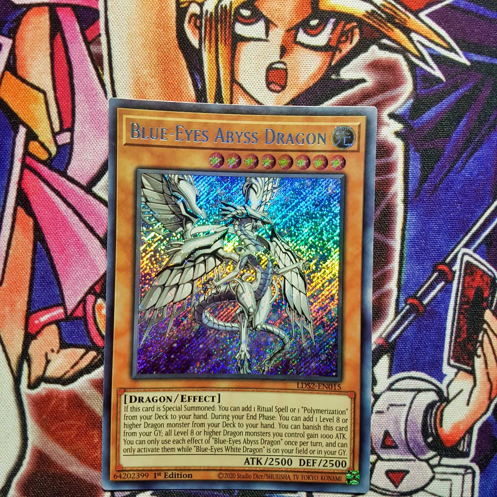 Thẻ bài Yugioh chính hãng | Blue-Eyes Abyss Dragon | LDS2 Secret Rare