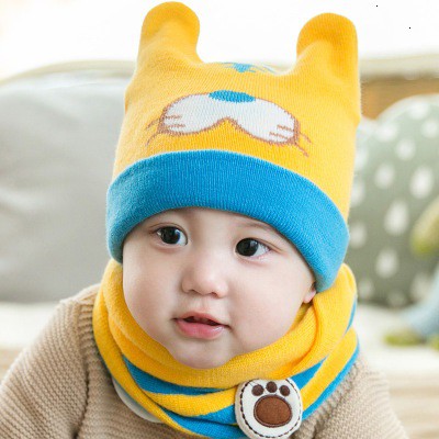 Bộ mũ len hổ Tiger kèm khăn quàng cổ, mũ len hình chú hổ kèm khăn ống cho bé