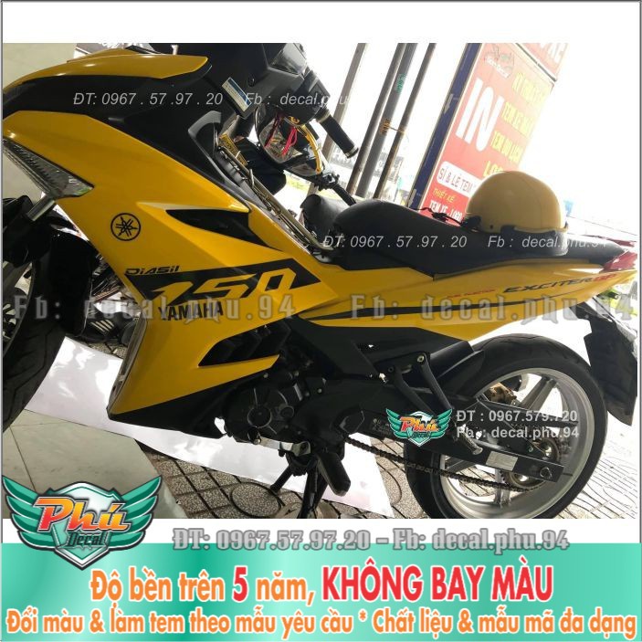 Tem rời Exciter 150 Vàng đen cover (X) -1