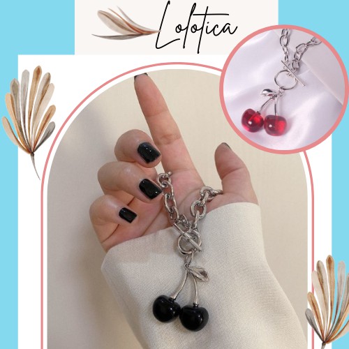 Vòng tay quả cherry Blackpink Hàn Quốc - lắc tay hợp kim phong cách retro xinh xắn - phụ kiện - Lolotica
