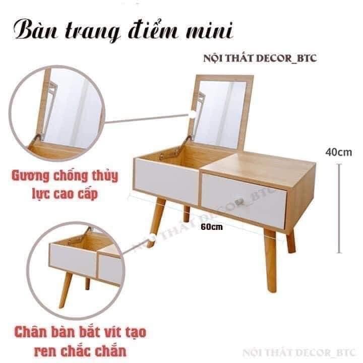 (BTĐ-01) Bàn Trang Điểm (MIỄN PHÍ VẬN CHUYỂN) Bàn Phấn Ngồi Bệt Gỗ MDF Cao Cấp Chịu Lực Cao - AZON Shop