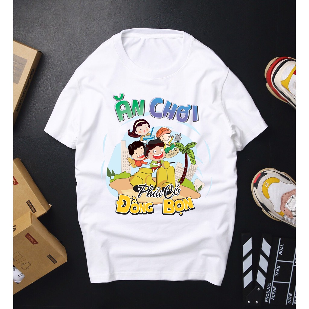 Áo thun, áo nhóm đi biển, đi chơi tay cộc các màu_AT 32 chất liệu cotton 65/35, không bai ôm dáng