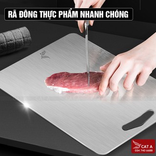 Thớt inox304 rã đông cực nhanh, chống rỉ sét - Tặng kèm miếng chống trơn trợt cực xịn