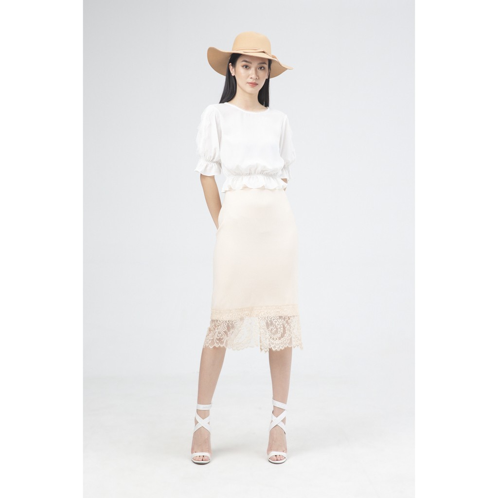Chân Váy 2 lớp phối ren gấu IVY moda MS 31M5002 | BigBuy360 - bigbuy360.vn