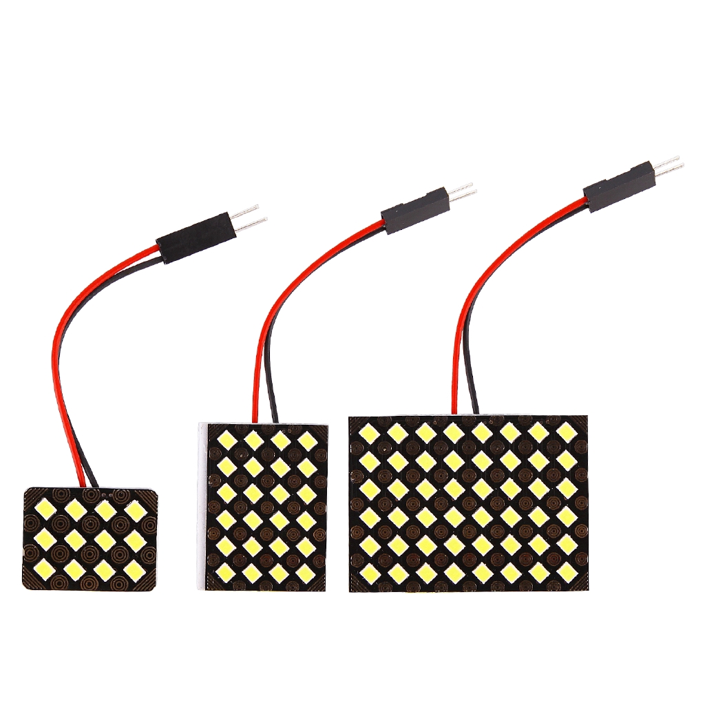 Đèn LED 12 Bóng 12V 3030 12 / 24 / 48 SMD Ánh Sáng Trắng Tự Dính Gắn Trần Xe Hơi