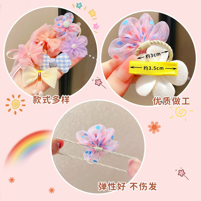 Sét 10 kẹp tóc -  chun buộc tóc nơ xinh xắn