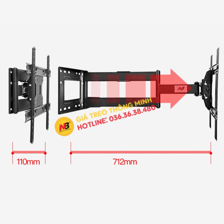 Giá Treo Tivi Xoay Vuông Góc 90 Độ NB SP2 40 - 70 Inch Chính Hãng NorthBayou