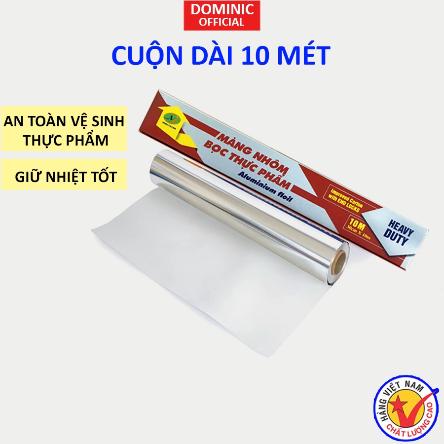 Giấy Bạc Nồi Chiên Không Dầu Nướng Thực Phẩm Nướng Bánh Cuộn 10 Mét Màng Nhôm Cao Cấp Chịu Nhiệt Cao Dẫn Nhiệt Tốt