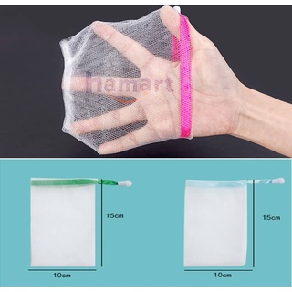 Túi Lưới Đựng Xà Phòng Túi Lưới Tạo Bọt Xà Bông Tiện Lợi [BAO BÌ THẺ 2 LỚP CÓ DÂY RÚT]