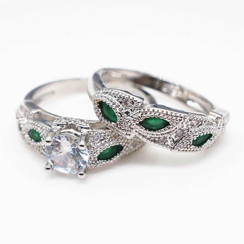 Set nhẫn kim loại kiểu dáng sang trọng thanh lịch dành cho nữ